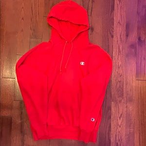 Red champion hoodie